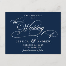 Elegante boda de caligrafía Guardar la postal de f