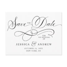 Elegante boda de caligrafía Guardar la postal de f