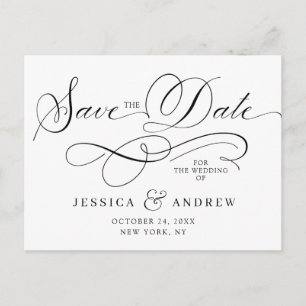 Elegante boda de caligrafía Guardar la postal de f
