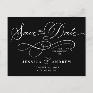 Elegante boda de caligrafía Guardar la postal de f