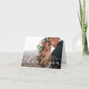 Elegante Boda de caligrafía moderna Nota fotográfi