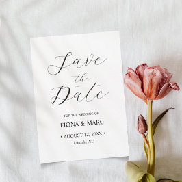 Elegante boda de caligrafía salva la tarjeta de fe