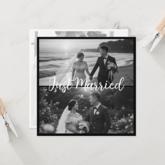Elegante Boda de Casados en Blanco y Negro