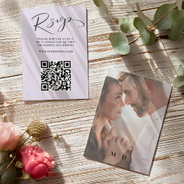 Elegante Boda de código QR Lilac RSVP
