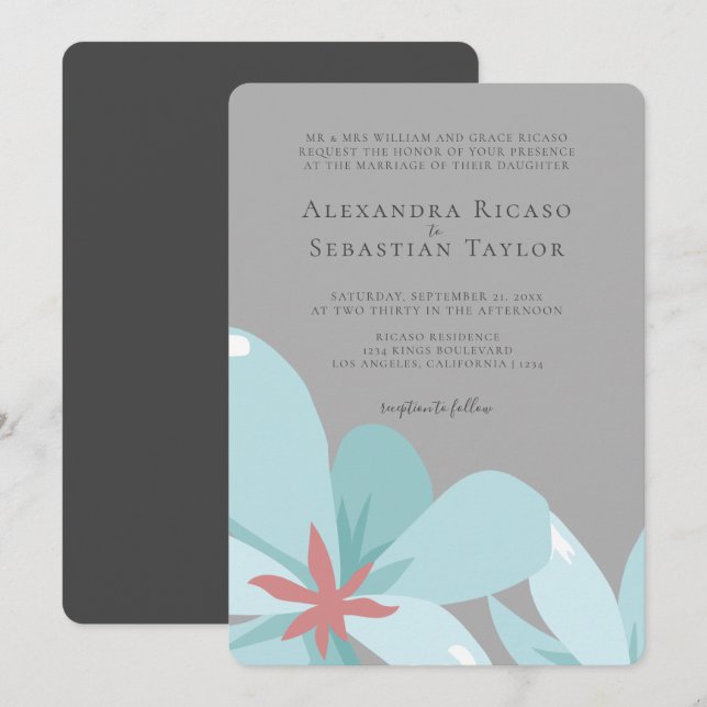 Elegante Boda de Colección Floral Ampersand (Anverso / Reverso)