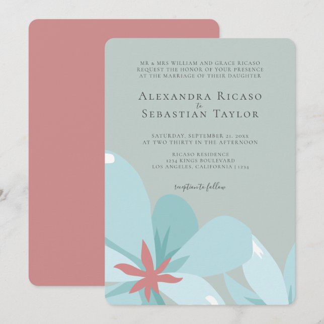 Elegante Boda de Colección Floral Ampersand (Anverso / Reverso)