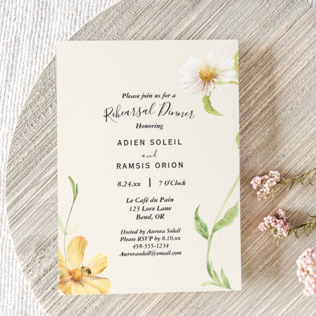 Elegante Boda de Daisy Ensayo Invitación a la cena (Subido por el creador)