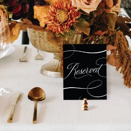Elegante Boda de escritura negra Rótulo de tabla r