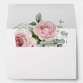 Elegante Boda de Escudo de Monograma Floral Rosa R
