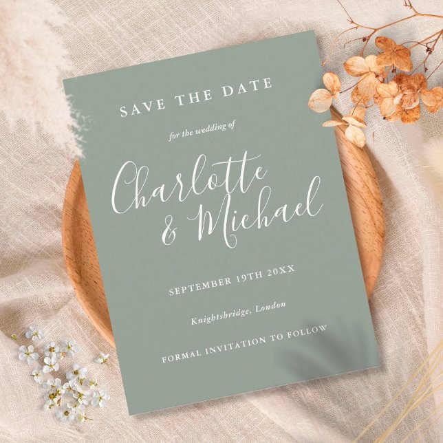 Elegante boda de firma Guardar la tarjeta de fecha (Subido por el creador)