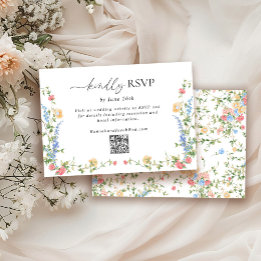 Elegante Boda de Flor Silvestre Tarjeta RSVP de có