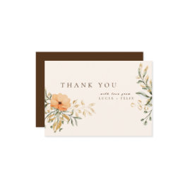 Elegante Boda de flores de otoño de oro Tarjeta de