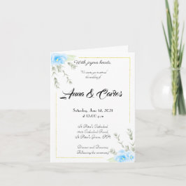 Elegante boda de flores de Pansy Azul Invitación