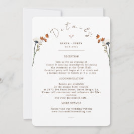 Elegante Boda de flores silvestres para tarjeta de