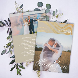 Elegante Boda de fotografía de oro moderno tarjeta