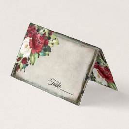 Elegante Boda de Gótico floral rojo oscuro Tarjeta