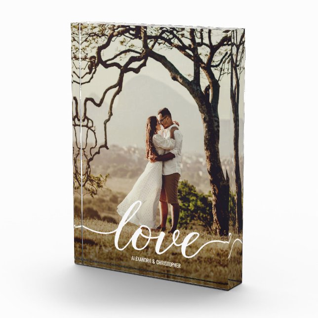 Elegante Boda de guión de amor Foto de recién casa (Derecha)