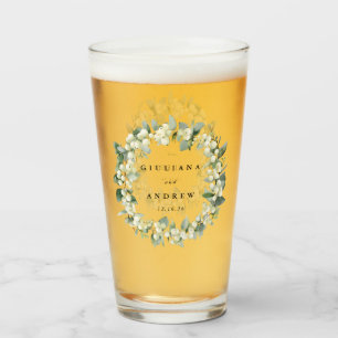 Elegante Boda de guirnaldas de nieve + eucalipto