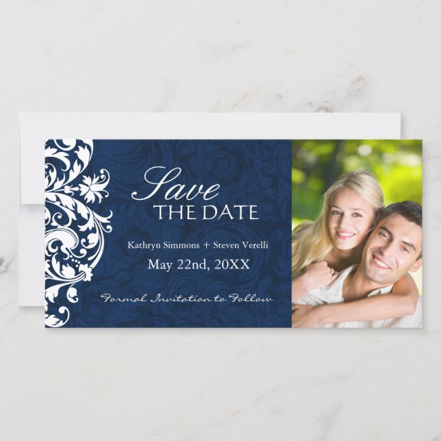 Elegante Boda De Invierno Guardar La Invitación De (Anverso)