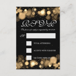 Elegante Boda de Invierno RSVP Luces de Oro