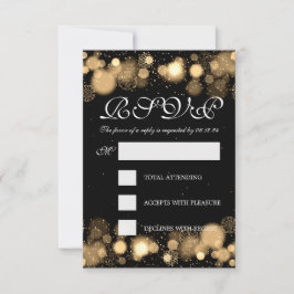 Elegante Boda de Invierno RSVP Luces de Oro