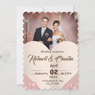 Elegante Boda de Jardín Floral - Invitación