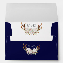 Elegante Boda de la Armada de Antlers de Flores Bl