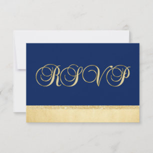 Elegante Boda de la Navy Blue Gold RSVP