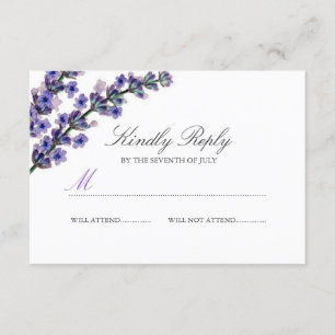 Elegante Boda de Lavanda Púrpura RSVP