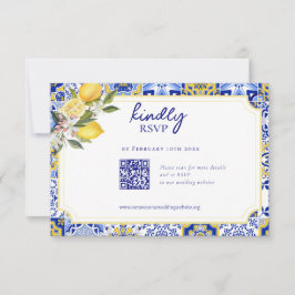 Elegante Boda de limón mediterráneo código QR RSVP