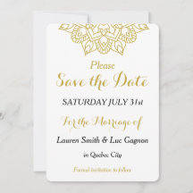 Elegante Boda de Mandala Dorada Salven la tarjeta 