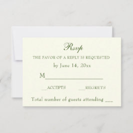 Elegante Boda de marfil verde irlandés RSVP