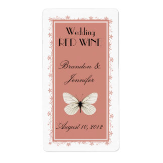 Elegante Boda de mariposa blanca Mini etiquetas de
