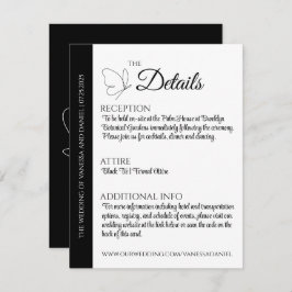 Elegante Boda de mariposa con tarjeta de gabinete