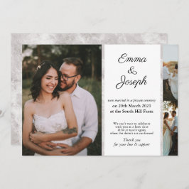 Elegante Boda de mármol de moda retrasado personal