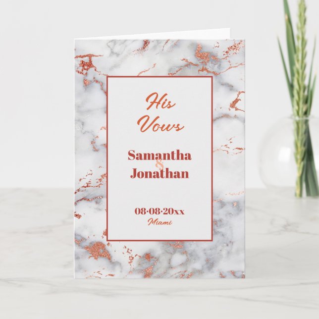 Elegante Boda de Mármol Rosa con su tarjeta de vot (Anverso)