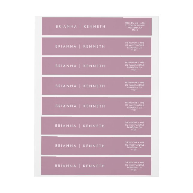 Elegante Boda de Mauve Sencillo Moderno (hoja)