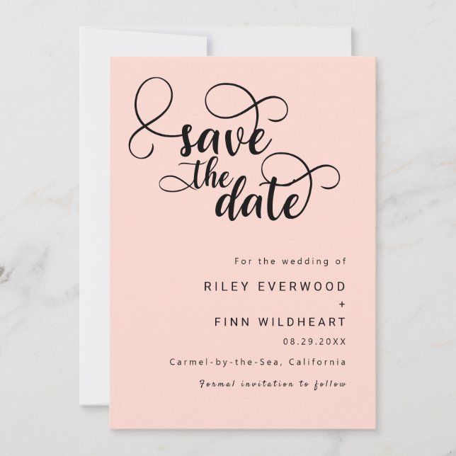 Elegante boda de Moda salva la cita Invitación (Anverso)
