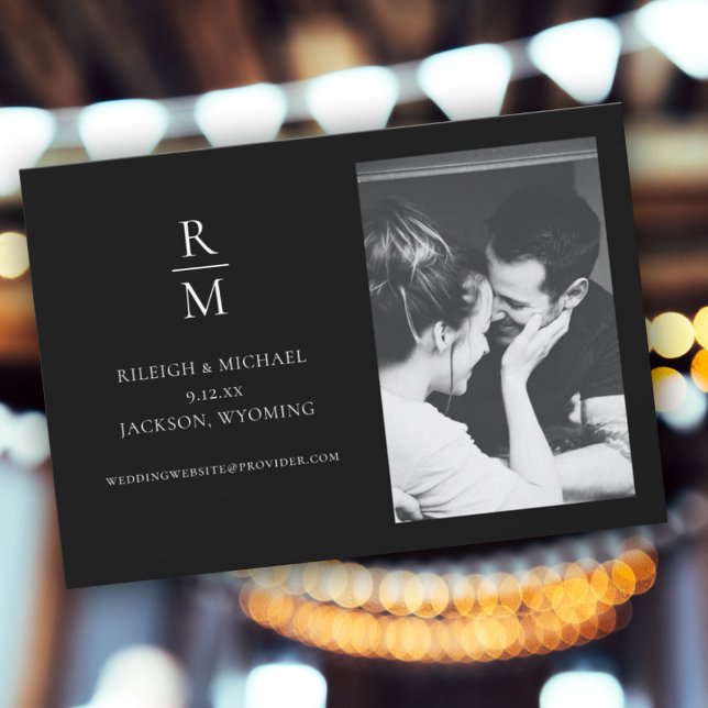 Elegante boda de monograma negro salva la foto de  (Subido por el creador)