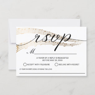 Elegante Boda de música Solicitud de canción RSVP