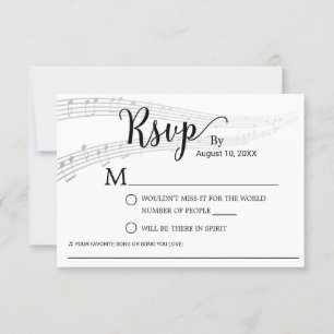 Elegante Boda de música Solicitud de canción RSVP
