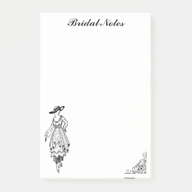 Elegante Boda de novias con ropa de moda Notas de  (Anverso)