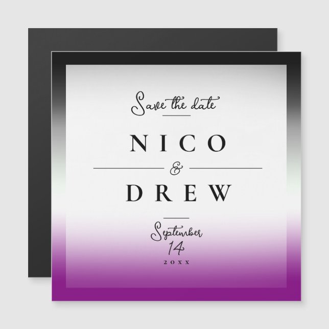 Elegante Boda de Orgullo Asexual  (Anverso/Reverso)