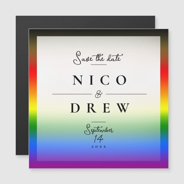 Elegante boda de orgullo LGBTQ+ BIPOC (Anverso/Reverso)