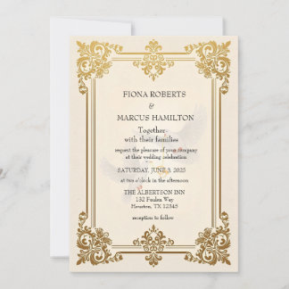 Elegante Boda de Oro Invitación Lujo Formal