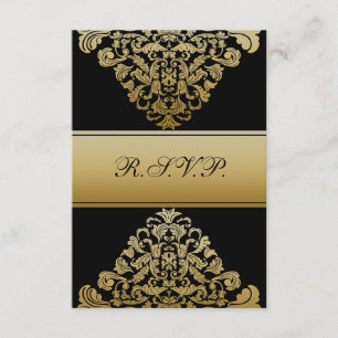 elegante boda de oro negro RSVP Standard 3.5 x 5