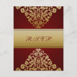 elegante boda de oro rojo RSVP