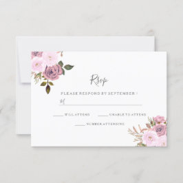 Elegante Boda de Oro Rosa y Rosa RSVP