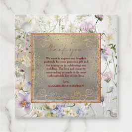 Elegante Boda De Otoño De Flores Gracias Etiquetas