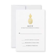 Elegante Boda de Piña Dorada RSVP